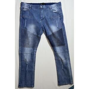 Rocawear Mens Moto Skinny Jeans 38x29 Modern Stretch Denim Urban Streetwear Acid